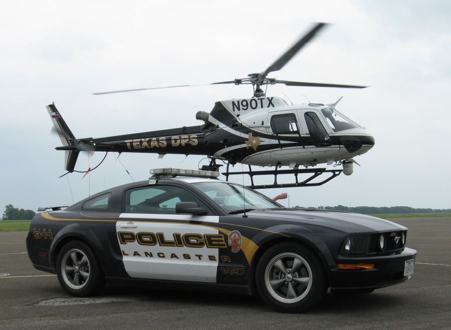 Helicopter and Mustang